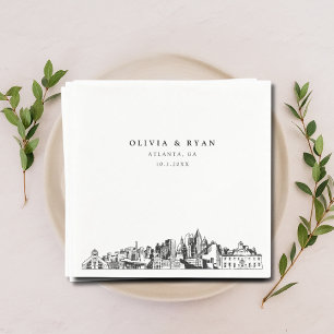 Atlanta Georgia Wedding Cocktail Napkin Serviette