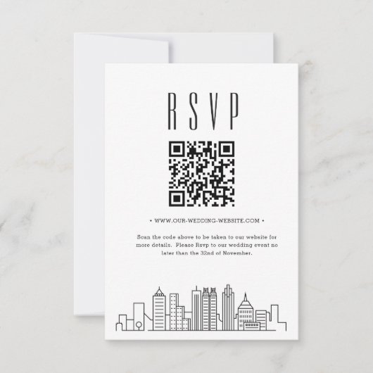 Atlanta, Georgia Wedding QR Code UAWG RSVP Karte (Vorderseite)