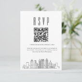 Atlanta, Georgia Wedding QR Code UAWG RSVP Karte (Stehend Vorderseite)