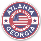 ATLANTA, Georgien Aufkleber (Vorderseite)