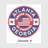 ATLANTA, Georgien Aufkleber (Blatt)