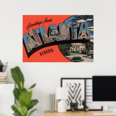 Atlanta, Georgien - Großbuchstaben Poster (Heimbüro)