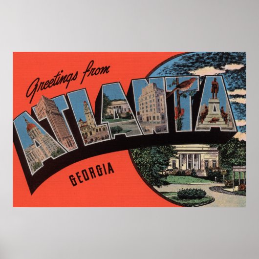 Atlanta, Georgien - Großbuchstaben Poster (Vorne)