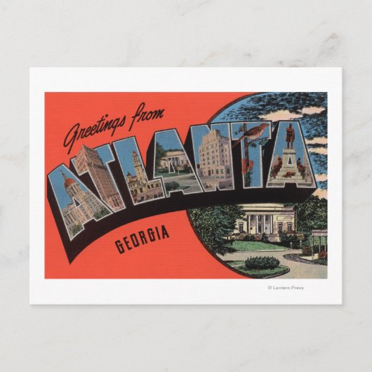 Atlanta, Georgien - Großbuchstaben Postkarte (Vorderseite)