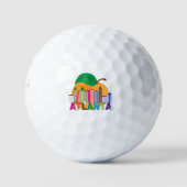 Atlanta, Georgien | Peach Skyline Golfball (Vorderseite)