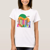 Atlanta, Georgien | Peach Skyline T-Shirt (Vorderseite)
