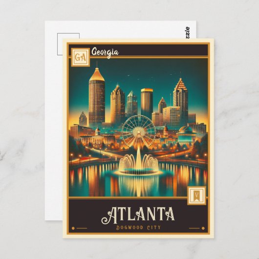 Atlanta, Georgien | VINTAG Postkarte (Vorne/Hinten)