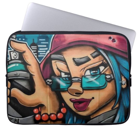 Atlanta Girl Graffiti Laptopschutzhülle (Vorderseite)