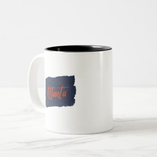 Atlanta Handgeschriebene Red Typografy Coffee Tass Zweifarbige Tasse (Vorderseite Links)