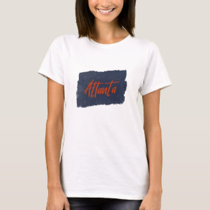 Atlanta Handgeschriebene rote Typografie T-Shirt