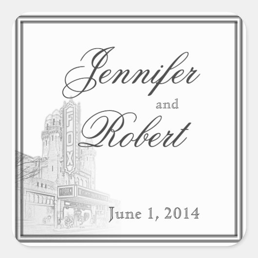 Atlanta Hochzeit in Urlaubsort Umschlag Aufkleber (Vorderseite)