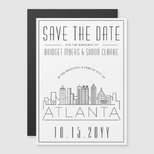 Atlanta Hochzeit   Stilisierte Skyline Save-the-Da Magneteinladung