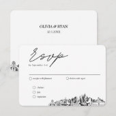 Atlanta Hochzeitliches UAWG Begleitkarte (Vorne/Hinten)