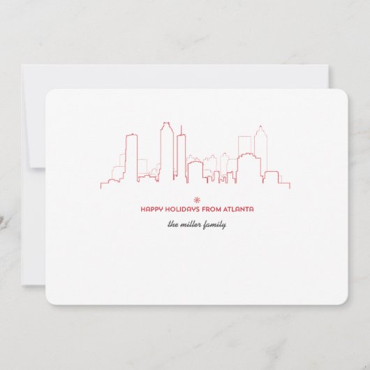 Atlanta Holiday Skyline Card Feiertagskarte (Vorderseite)