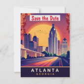 Atlanta Innenstadt, GA, Travel Postcard Save The Date (Vorderseite)