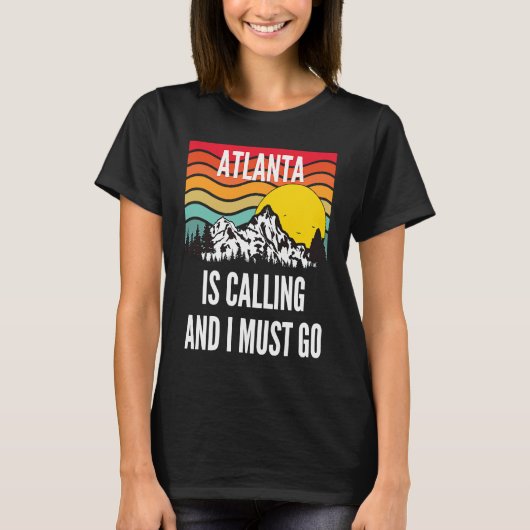 Atlanta Is Calling And I Must Go, Wavy Sunset Desi T-Shirt (Vorderseite)