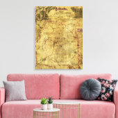 Atlanta-Kampagne - Panorama-Karte des Zivilen Krie Leinwanddruck (Insitu (Wohnzimmer))