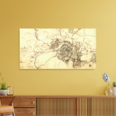 Atlanta-Kampagne - Panorama-Karte des Zivilen Krie Leinwanddruck (Insitu (Wohnzimmer))