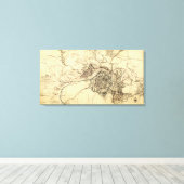 Atlanta-Kampagne - Panorama-Karte des Zivilen Krie Leinwanddruck (Insitu (Holzboden))