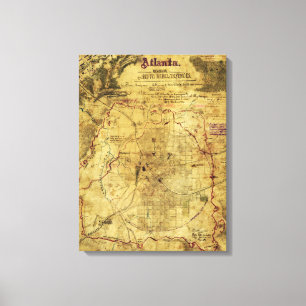 Atlanta-Kampagne - ziviler Kriegs-panoramische Leinwanddruck