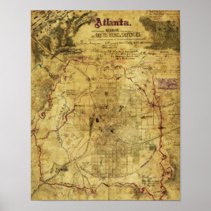 Atlanta-Kampagne - ziviler Kriegs-panoramische Poster