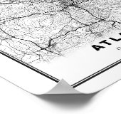 Atlanta-Karte Poster (Ecke)