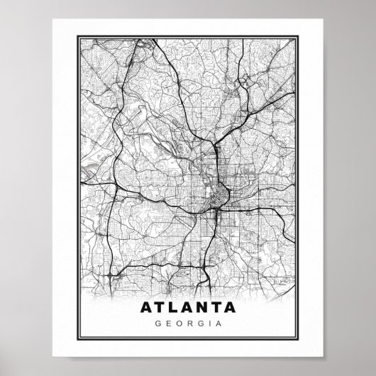 Atlanta-Karte Poster (Vorne)