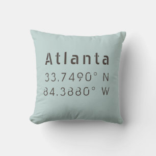 Atlanta-Längengrad Breitengrad-Zierkissen Kissen