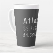 Atlanta Latitude & Longitude Dark Gray Milchtasse (Linke Ecke)