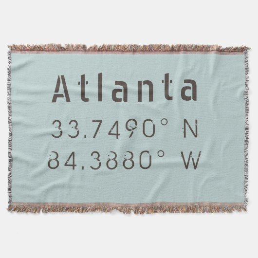 Atlanta Latitude & Longitude Decke (Vorderseite)