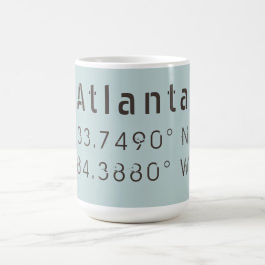 Atlanta Latitude & Longitude Kaffeetasse (Mittel)
