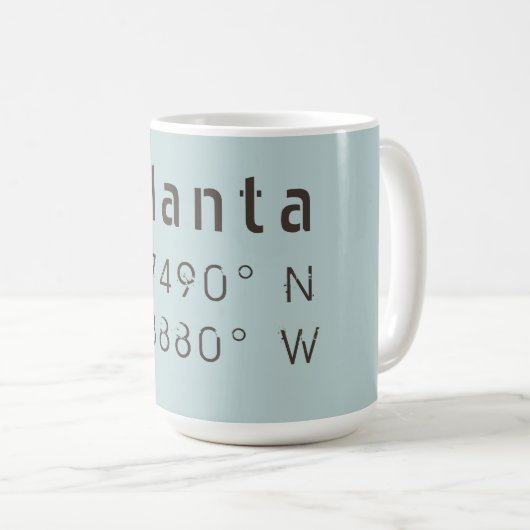 Atlanta Latitude & Longitude Kaffeetasse (VorderseiteRechts)