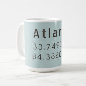 Atlanta Latitude & Longitude Kaffeetasse (Vorderseite Links)