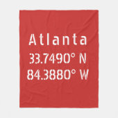Atlanta Latitude & Longitude Red Fleecedecke (Vorderseite)