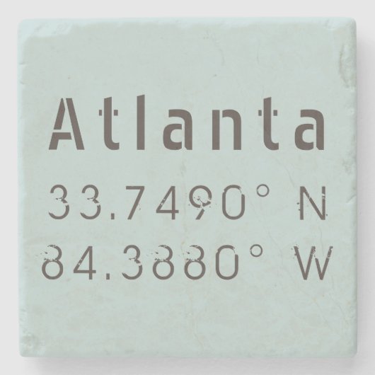 Atlanta Latitude Longitude Steinuntersetzer (Vorderseite)