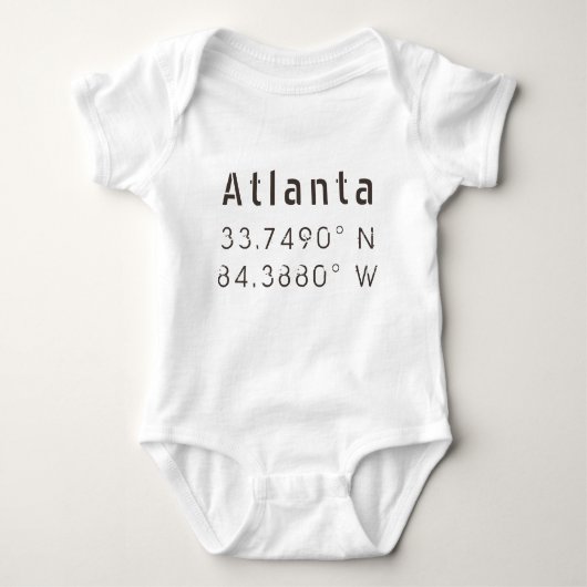 Atlanta Latitude und Länge Baby Strampler (Vorderseite)