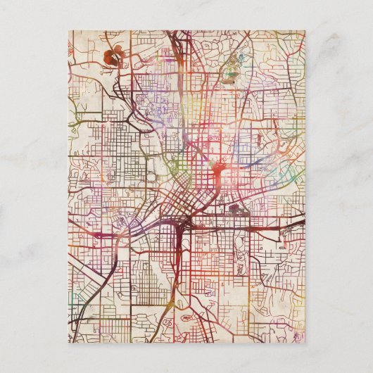 Atlanta Map Painting Postkarte (Vorderseite)