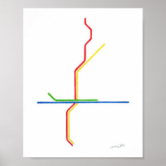 Atlanta MARTA-Karte Kunst Poster