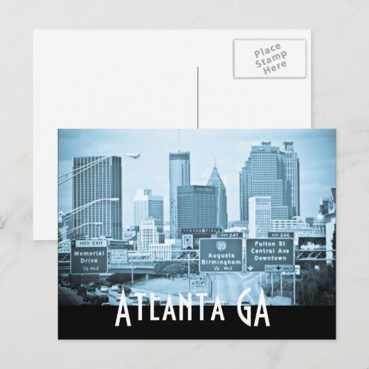 ATLANTA POSTKARTE (Vorne/Hinten)
