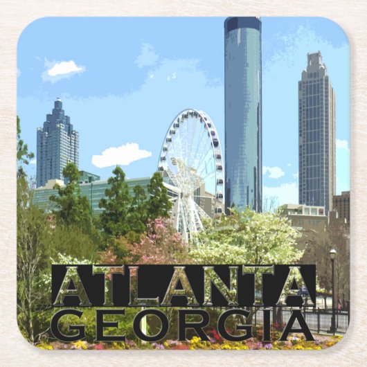 Atlanta Rechteckiger Pappuntersetzer (Vorderseite)