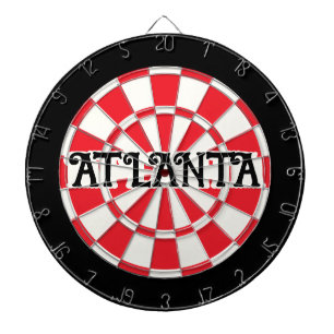 ATLANTA rot schwarz und weiß Dartscheibe