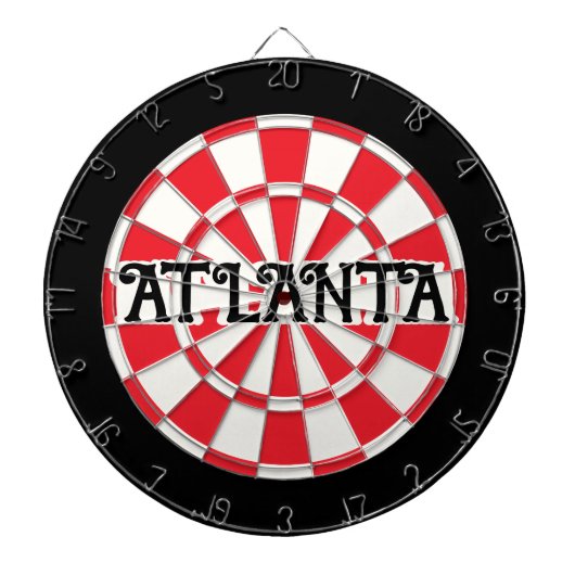 ATLANTA rot schwarz und weiß Dartscheibe (vorne)