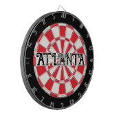 ATLANTA rot schwarz und weiß Dartscheibe (Vorderseite Links)