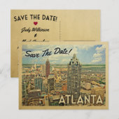 Atlanta Save the Date Georgia Ankündigungspostkarte (Vorne/Hinten)