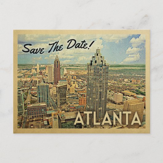 Atlanta Save the Date Georgia Ankündigungspostkarte (Vorderseite)