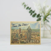 Atlanta Save the Date Georgia Ankündigungspostkarte (Stehend Vorderseite)