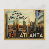 Atlanta Save the Date Vintage Postkarten (Vorderseite)