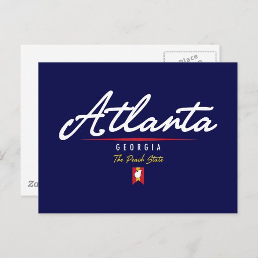 Atlanta Script Postkarte (Vorne/Hinten)