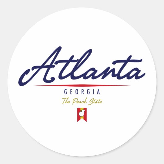 Atlanta Script Runder Aufkleber (Vorderseite)