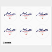 Atlanta Script Runder Aufkleber (Blatt)